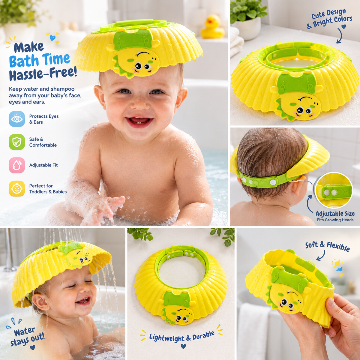Kidilo – Adjustable Baby Shower Cap